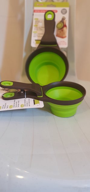כף מדידה סיליקונית עם אטב לשמירת טריות שק המזון לכלב/חתול